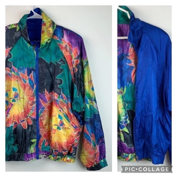 HEAD reversible batik sun windbreaker jacket EUC - Picture 1 of 15